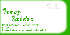 terez kaldor business card