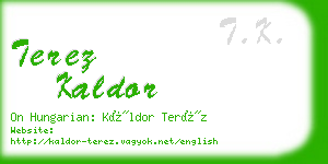 terez kaldor business card